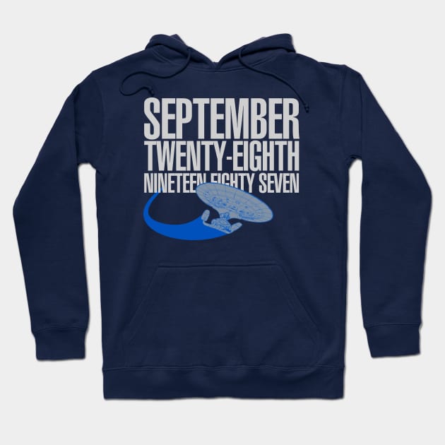 TNG Premiere Date Hoodie by PopCultureShirts